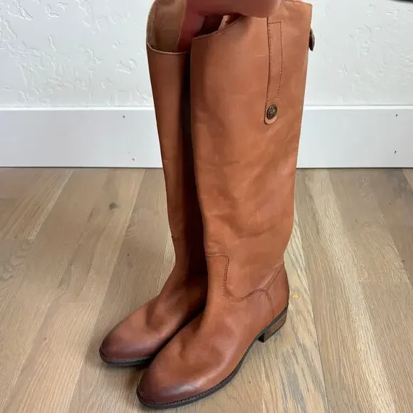 Sam Edelman Penny Riding Boots Tall Leather Brown Equestrian Womens Size 8 - Picture 2 of 13